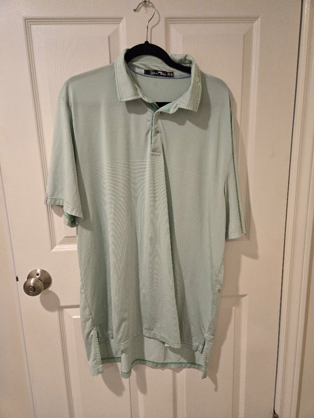 Ralph Lauren RLX Green White Striped Polo Shirt XL
